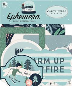 img 4 attached to ❄️ Carta Bella Paper Company Snow Much Fun Ephemera - Blue, Teal, Green, Navy, Cream, Grey