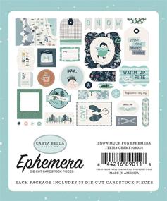 img 3 attached to ❄️ Carta Bella Paper Company Snow Much Fun Ephemera - Blue, Teal, Green, Navy, Cream, Grey