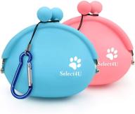 🐾 convenient and durable silicone dog treat pouches - set of 2 small training bags for dogs, snacks, coins, and keys logo