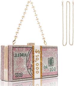img 4 attached to 💎 Shimmer with Style: TANOSII Women's Crystal Evening Bag – Dollar Bill Purse