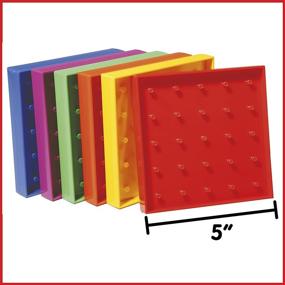 img 3 attached to 🔢 edxeducation Double-Sided Geoboard Set - Pack of 6 with Rubber Bands - Ages 3+ - Math Manipulatives, Geometry, Fine Motor Skills, Creativity for Kids - 5x5 Grid & 12-Pin Circular Array