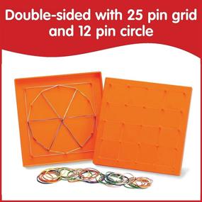 img 2 attached to 🔢 edxeducation Double-Sided Geoboard Set - Pack of 6 with Rubber Bands - Ages 3+ - Math Manipulatives, Geometry, Fine Motor Skills, Creativity for Kids - 5x5 Grid & 12-Pin Circular Array