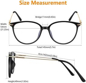 img 3 attached to 👓 Esohon Blue Light Blocking Glasses for Eye Strain & Computer Use - Round Metal Frame Eyewear for Men and Women (Black)