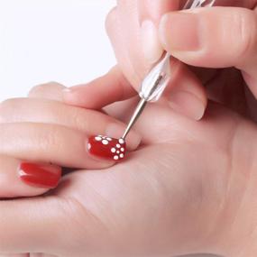 img 1 attached to 💅 5-штучный набор инструментов для дизайна ногтей Dotting Pen для маникюра - набор кистей с 2 видами наконечников для точечной росписи (5 шт)