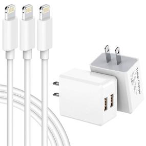 img 4 attached to 🔌 Apple MFi Certified iPhone Charger & Lightning Cable 5.9FT - Fast Charging Data Sync Cord with Dual Port USB Wall Charger - Travel Adapter Compatible with iPhone 12 11 Pro Max Xs X XR 8 7 Plus