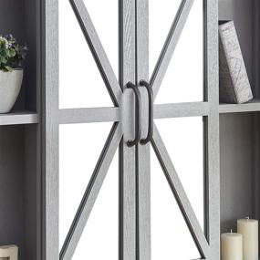 img 2 attached to 🚪 FirsTime &amp; Co. Gray Mirrored Farmhouse Barn Door Cabinet - American Designed, Gray, 34 x 5.5 x 33 inches (70284)