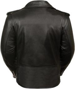 img 2 attached to 👩 Ladies Motorcycle Leather Jacket with Classic Plain Side Design