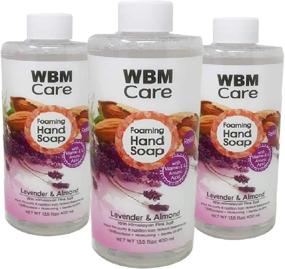 img 4 attached to 🧼 WBM Care Lavender and Almond Scent Antibacterial Foaming Hand Soap - Enriched with Vitamin & Amino Acid - 13.5 Oz/Each (Pack of 3)