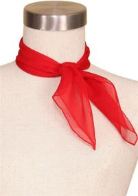 img 3 attached to Sidecca Classic Chiffon Square Scarf Red Women's Accessories and Scarves & Wraps