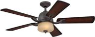 westinghouse lighting ripley 7201800 52-inch reversible five-blade indoor ceiling fan, brownstone with amber mist логотип