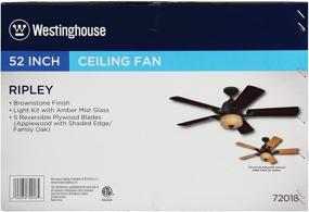 img 1 attached to Westinghouse Lighting Ripley 7201800 52-Inch Reversible Five-Blade Indoor Ceiling Fan, Brownstone with Amber Mist