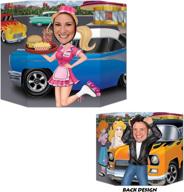 📸 vintage car hop & greaser dual-sided photo prop party accessory (1 count) (1/pkg) logo