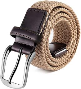 img 4 attached to 🎁 DINLIAAN's Stylish Stretch Elastic Gift Boxed Men's Accessory Set for Belts - Perfect Father's Day Gift Option!