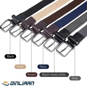 img 2 attached to 🎁 DINLIAAN's Stylish Stretch Elastic Gift Boxed Men's Accessory Set for Belts - Perfect Father's Day Gift Option!