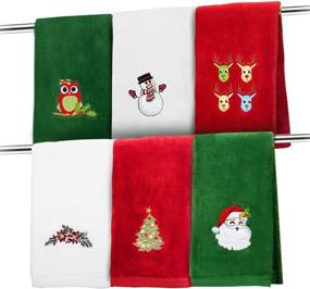 img 4 attached to Decorative Christmas Washcloths Embroidered Cleaning