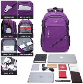 img 2 attached to FENGDONG Durable Waterproof Travel Large Laptop Backpack 17