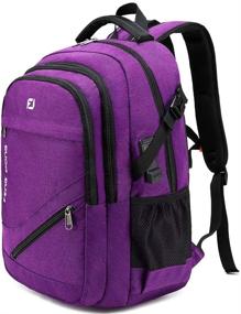 img 4 attached to FENGDONG Durable Waterproof Travel Large Laptop Backpack 17