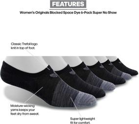 img 3 attached to 🧦 adidas Originals Women's Space Dye Super No Show Socks (6-Pack)