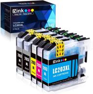 🖨️ e-z ink(tm) replacement ink cartridge set for brother lc203xl lc203 xl - compatible with mfc-j480dw mfc-j880dw mfc-j4420dw mfc-j680dw mfc-j885dw - value pack with 2 black, 1 cyan, 1 magenta, 1 yellow - 5 pack logo