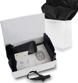 img 2 attached to 🎁 Premium Foldable Gift Box with Lid and Ribbon 10x7x3.5 Inches - Perfect for Birthdays, Christmas, Graduations, Thanksgiving, Fathers' Day and More! (Includes 2 Large Tissue Paper Fill and Hand Bag)