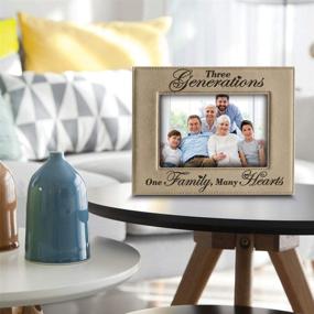 img 2 attached to 👨 BELLA BUSTA Three Generations Engraved Leather Picture Frame: Cherishing Family Memories with Mom and Dad - Perfect Mother's Day Gift (5 x 7 Horizontal)