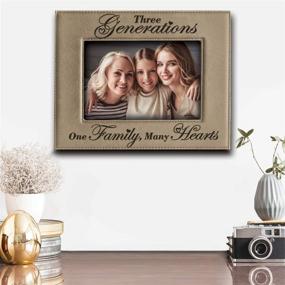 img 3 attached to 👨 BELLA BUSTA Three Generations Engraved Leather Picture Frame: Cherishing Family Memories with Mom and Dad - Perfect Mother's Day Gift (5 x 7 Horizontal)