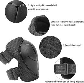 img 2 attached to 🛴 PEEPYPET Kids Kneepads and Elbow Pads Set - 6 Pcs Bike Protective Gear for Kids 3-10: Skateboarding, Cycling, and Scooter Knee and Elbow Pads