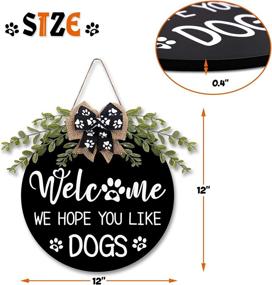 img 1 attached to 🐾 Charming Dog Welcome Sign with Rustic Front Door Decorations and Greenery - Perfect Housewarming Gift for Dog Lovers!