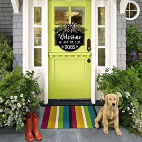 img 3 attached to 🐾 Charming Dog Welcome Sign with Rustic Front Door Decorations and Greenery - Perfect Housewarming Gift for Dog Lovers!