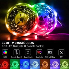 img 3 attached to 🌈 Versatile 32.8FT/10M LED Strip Lights: Color Changing, 44-Keys Remote, 600LEDs, DIY Color Options, Ideal for Bedroom, Home, Kitchen Decoration