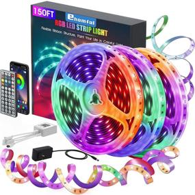 img 4 attached to 🎉 Ehomful 150ft LED Strip Lights: App-Controlled Music RGB 5050 Color Changing Smart Light Kit for Bedroom, Room, Apartment, Kitchen, Party Decorations