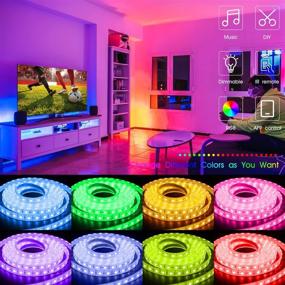 img 3 attached to 🎉 Ehomful 150ft LED Strip Lights: App-Controlled Music RGB 5050 Color Changing Smart Light Kit for Bedroom, Room, Apartment, Kitchen, Party Decorations