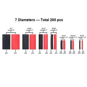 img 3 attached to 🔥 RockDIG 200 шт. Термоусадочные двойные трубки с клеевым слоем: премиум термоусадочные трубки с прочным сцеплением