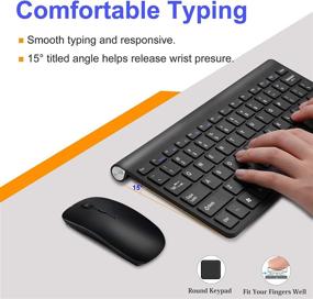 img 3 attached to 💡 Efficient Energy Saving Keyboard and Mouse Combo: TRELC 2.4G Ultra Thin Wireless, Silent Click - Black