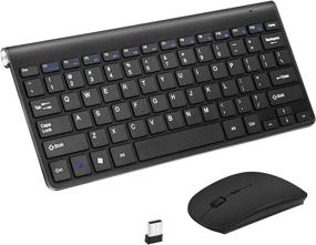 img 4 attached to 💡 Efficient Energy Saving Keyboard and Mouse Combo: TRELC 2.4G Ultra Thin Wireless, Silent Click - Black