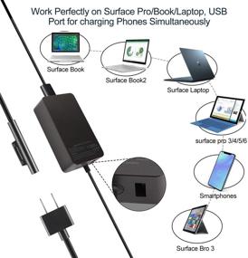 img 3 attached to ⚡️ CTWJO 65W Charger for Microsoft Surface Pro, Compatible with Surface Pro 3/4/5/6, Power Supply Adapter, Microsoft Model 1706, Surface Go 2/1 with 5V USB Port