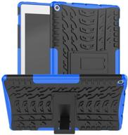 🚫 maomi kindle fire hd 10 case 9th/7th gen heavy duty cover with kickstand (blue) - not compatible with hd 10 tablet 2021 release 11th gen logo