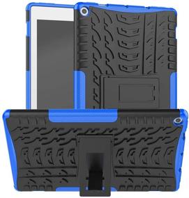 img 4 attached to 🚫 Maomi Kindle Fire HD 10 Case 9th/7th Gen Heavy Duty Cover with Kickstand (Blue) - NOT compatible with HD 10 Tablet 2021 Release 11th Gen