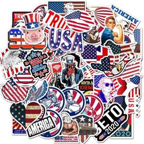 img 4 attached to American Stickers 50 Pcs Vinyl Waterproof Independence Day Sticker Pack For Water Bottle Laptop Guitar Skateboard Car Bike Motorcycle Hydro Flask Suitcase Luggage For Adults Teens Stickers And Decals
