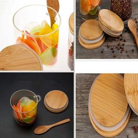 img 1 attached to 🍽️ Piscepio Glass Jar Containers 450ML - Organize Your Kitchen with Bamboo Airtight Lid, Wooden Spoon, and Scoop - Food Storage Canister Set for Clear Glass Containers - 3 Pcs