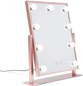 img 2 attached to Enhance Your Makeup Routine with the Impressions Hollywood Touch Duotone Makeup Mirror - Featuring 9 LED Bulbs, Aluminum Frame, and USB Power Outlet