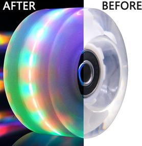 img 2 attached to 🛼 Tanzfrosch 8 Pack Roller Skate Wheels: Luminous Quad Light Up Wheels for Double Row Skating and Skateboard - 82A 32mm x 58mm+