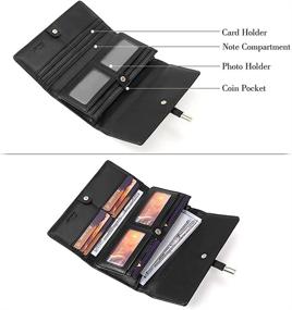 img 1 attached to Women's Leather Designer Handbags & Wallets with Clearance Blocking Organizer