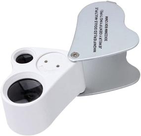 img 1 attached to 🔍 EnTeck Dual Lens LED Illuminated Jewelry Magnifier: 30X 60X Pocket Microscope Loupe Glasses for Precise Magnification