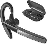 wireless bluetooth headset and earpiece for cellphones - hands-free, noise canceling headset with built-in mic - bluetooth 5.0 technology for car logo