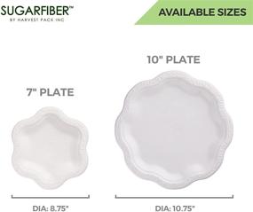 img 2 attached to 🌿 Bagasse Acanthus Collection: Premium Floral Patterned Disposable Plates, 100% Natural Sugarcane Fiber – Eco-Friendly Tree Free Alternative (7 Inch, Pack of 50)