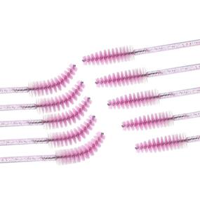 img 3 attached to 💖 Elisel 100-Pack of Disposable Mascara Brushes with Container, Makeup Applicators Kits for Eyelash Extensions and Healthy Brow Brush (Crystal Pink)