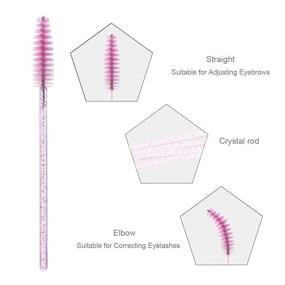 img 1 attached to 💖 Elisel 100-Pack of Disposable Mascara Brushes with Container, Makeup Applicators Kits for Eyelash Extensions and Healthy Brow Brush (Crystal Pink)