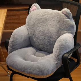 img 3 attached to Удобная и прелестная подушка с ярким карикатурным рисунком: дизайн с котиком - большой размер