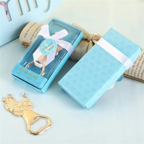 img 1 attached to 🍼 24 Pack Layseri Carriage Shaped Bottle Opener Baby Shower Party Favor for Guest - Blue Carriage Design. Perfect as Souvenir Gift for Boy Wedding, Birthday, Bridal Shower, and More!